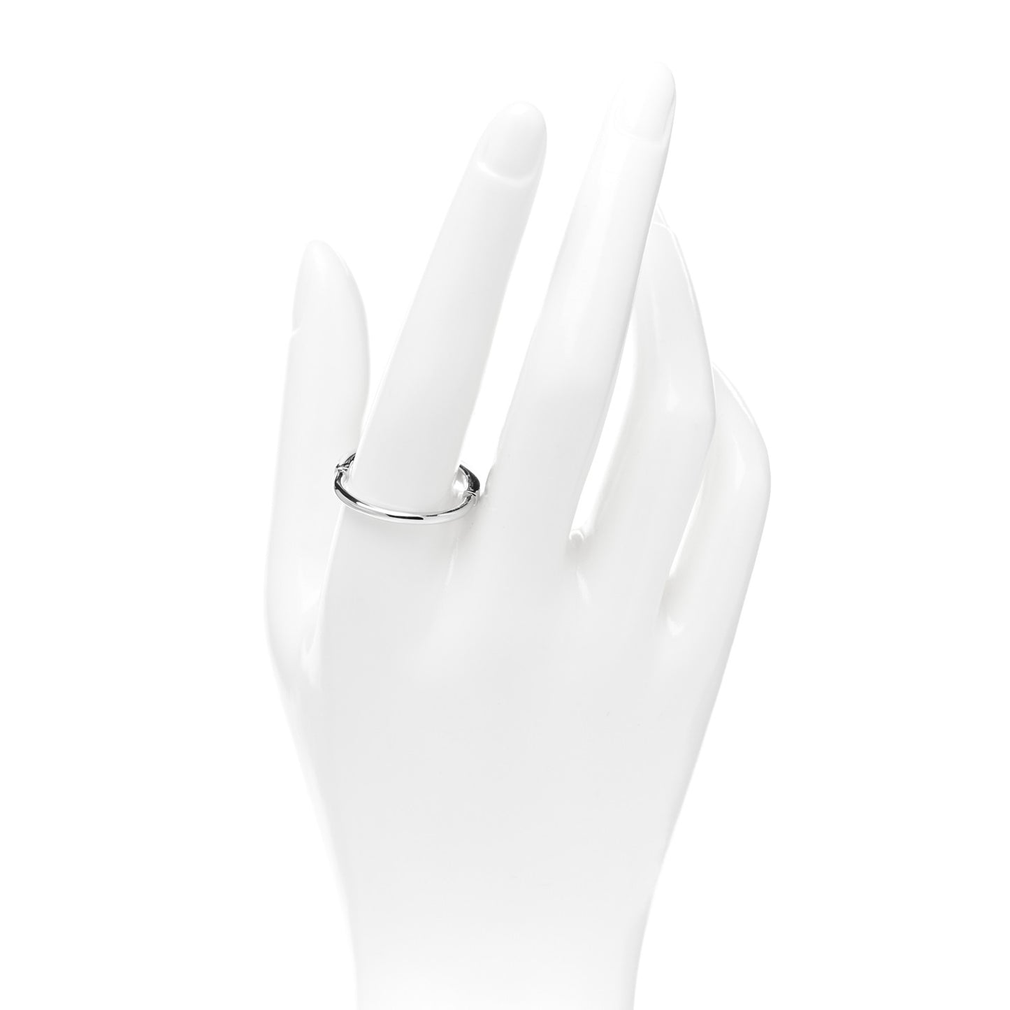 18K White Gold Lock Ring 63 10.5