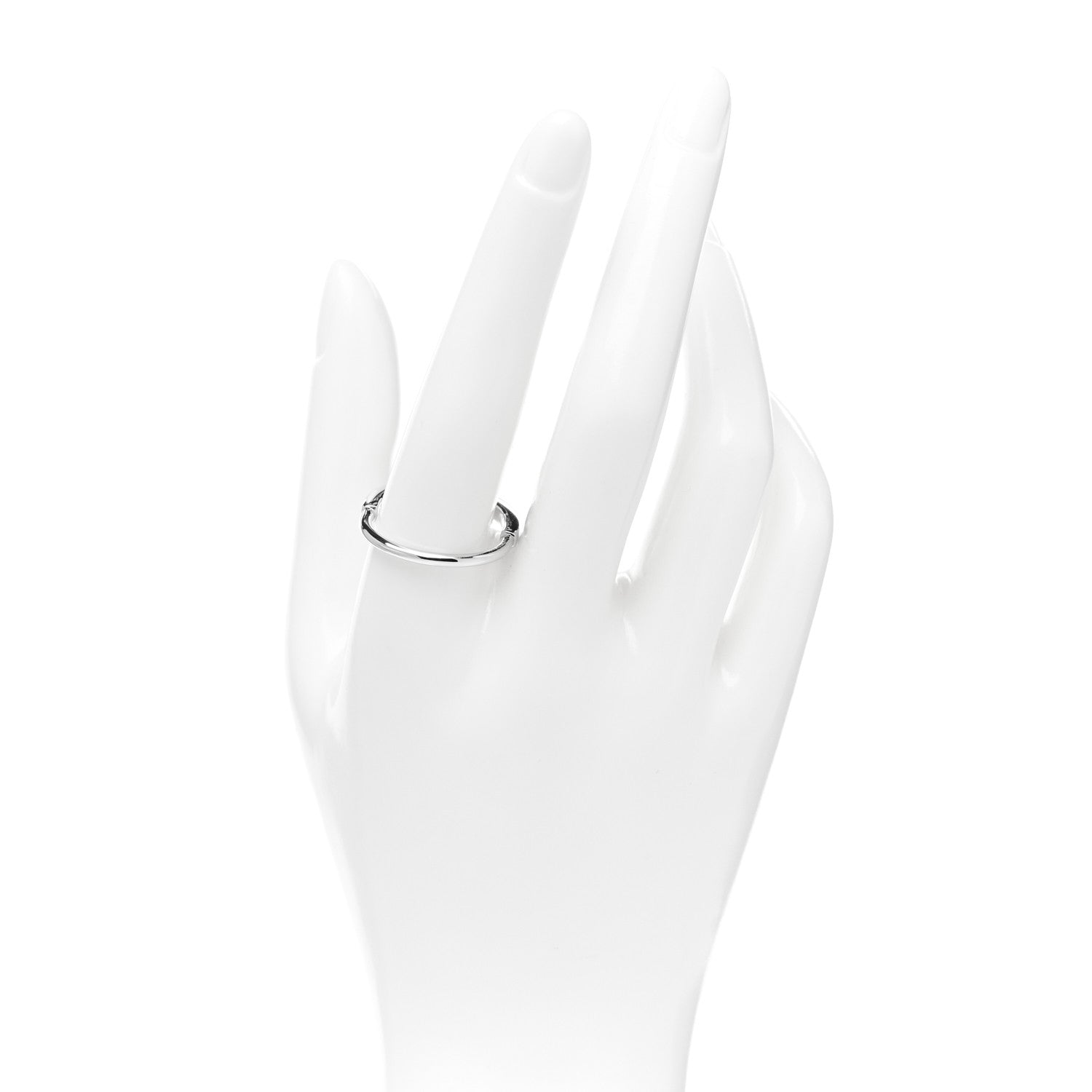Tiffany 18K White Gold Lock Ring 63 10.5 2 of 5