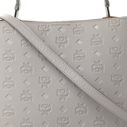 MCM Calfskin Ottomar Monogram Sarah Convertible Hobo Dove 8 of 15
