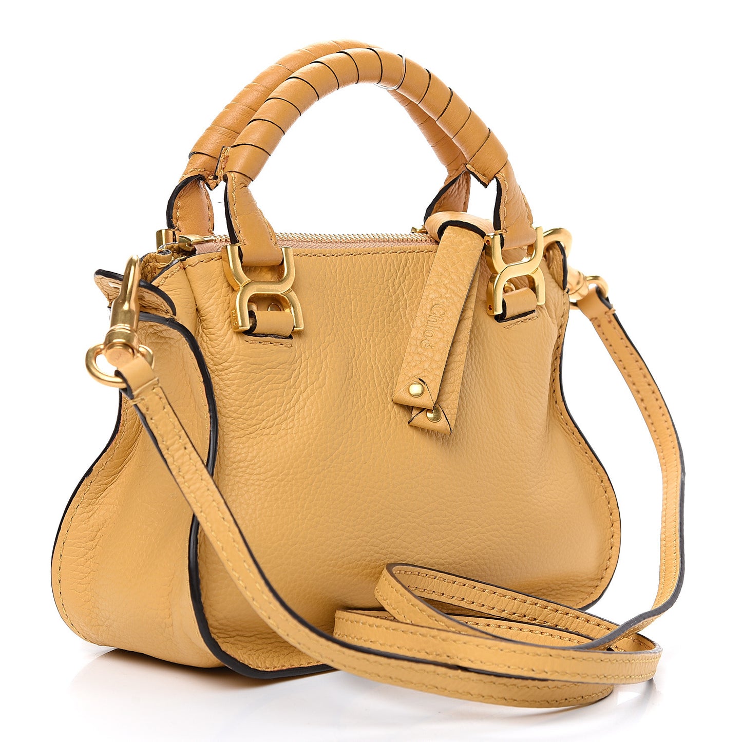 Calfskin Mini Marcie Satchel Curry Yellow