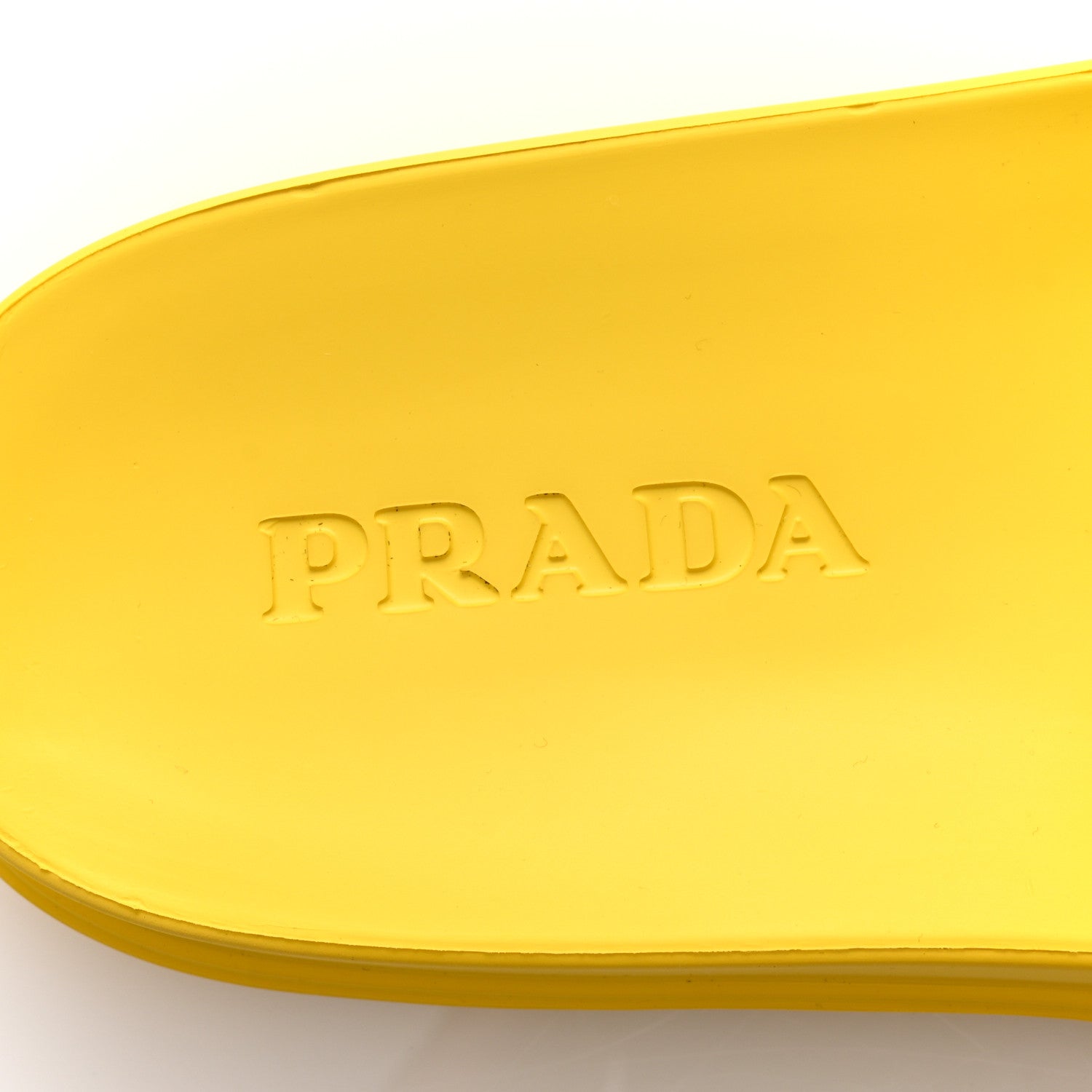 Prada EVA Rubber Triangle Logo Embossed Mens Lug Sole Slide Sandals 43 Sole 7 of 10