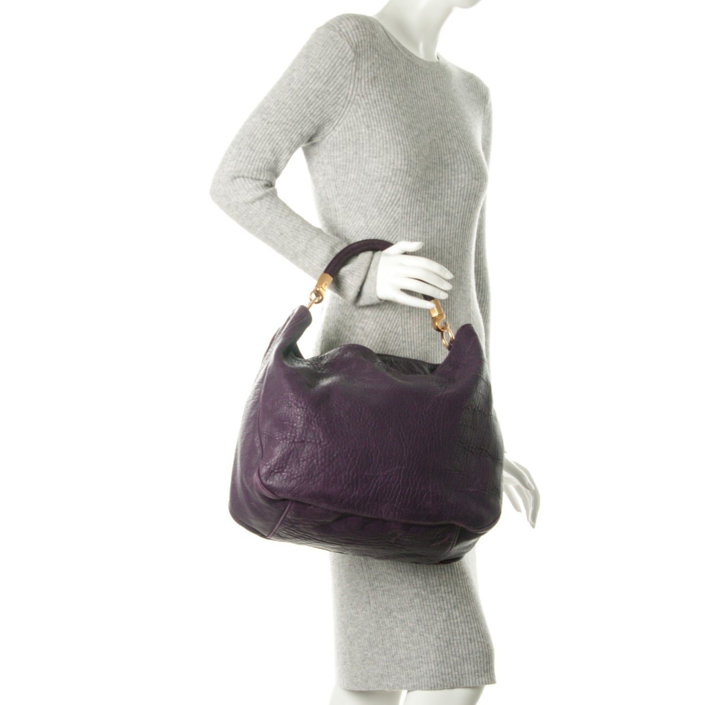 Lambskin Large Roady Hobo Purple