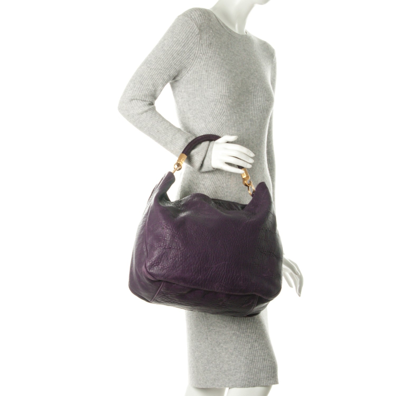 Saint Laurent Lambskin Large Roady Hobo Purple 2 of 10