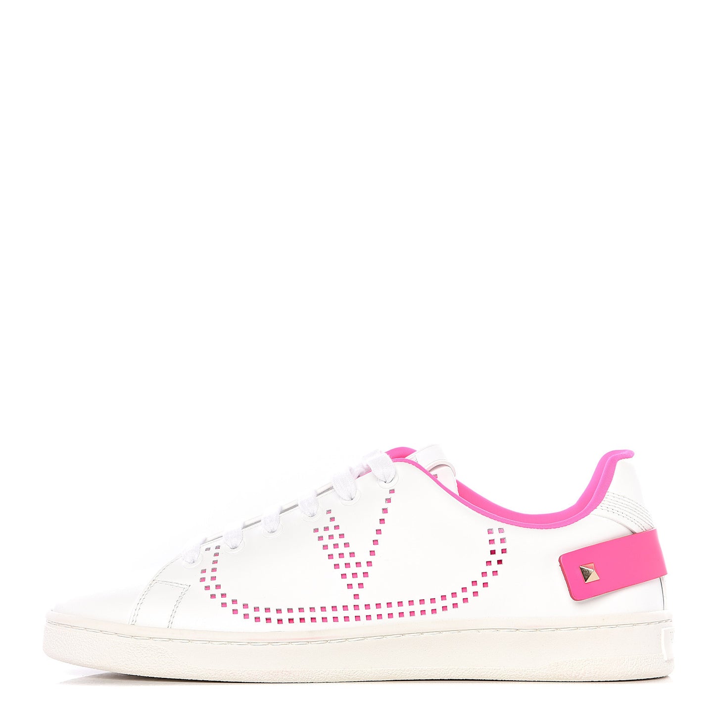 Calfskin Womens Backnet Sneakers 39 White Fuchsia