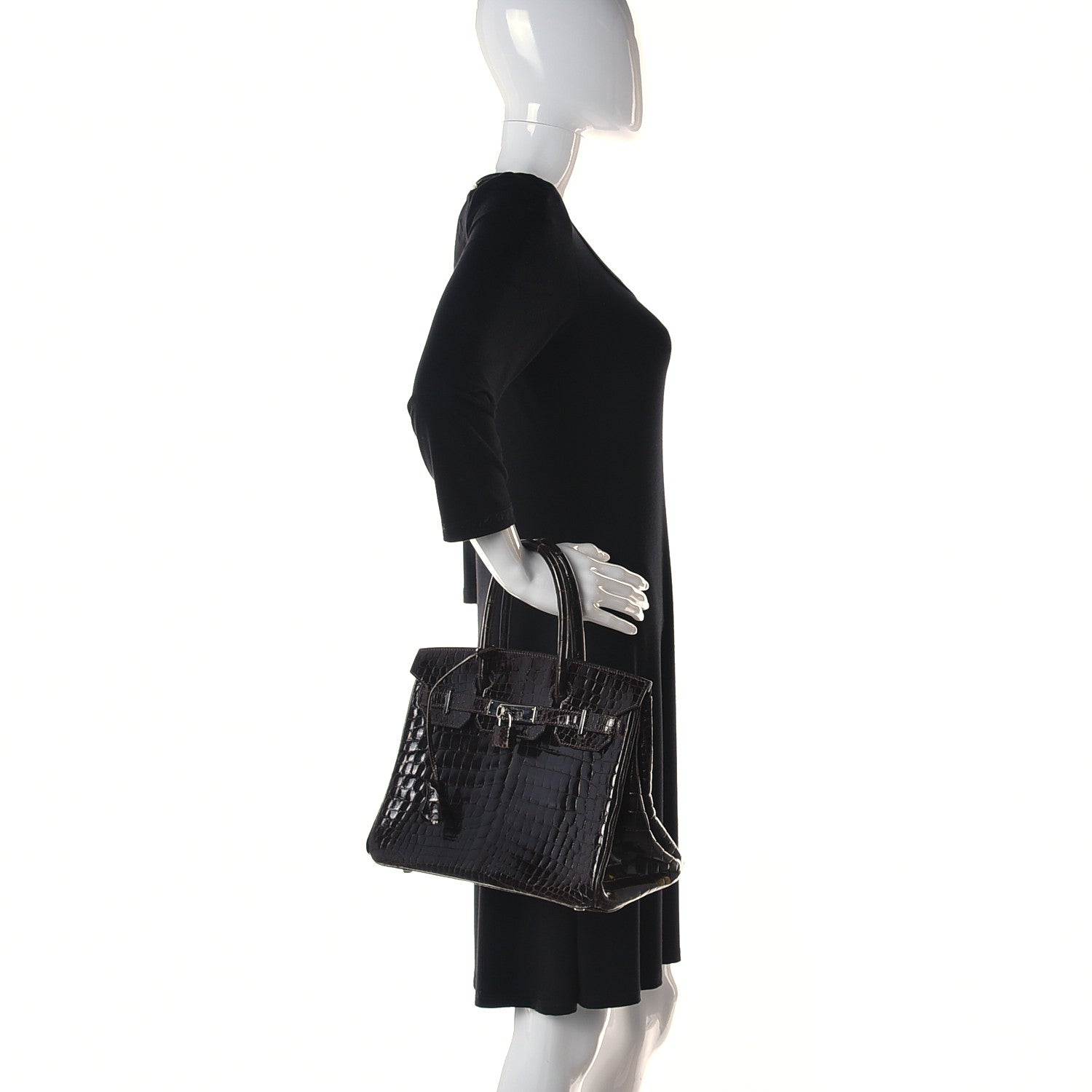Hermes Shiny Niloticus Crocodile Birkin 30 Havane 2 of 13