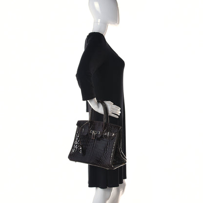 Hermes Shiny Niloticus Crocodile Birkin 30 Havane 2 of 13