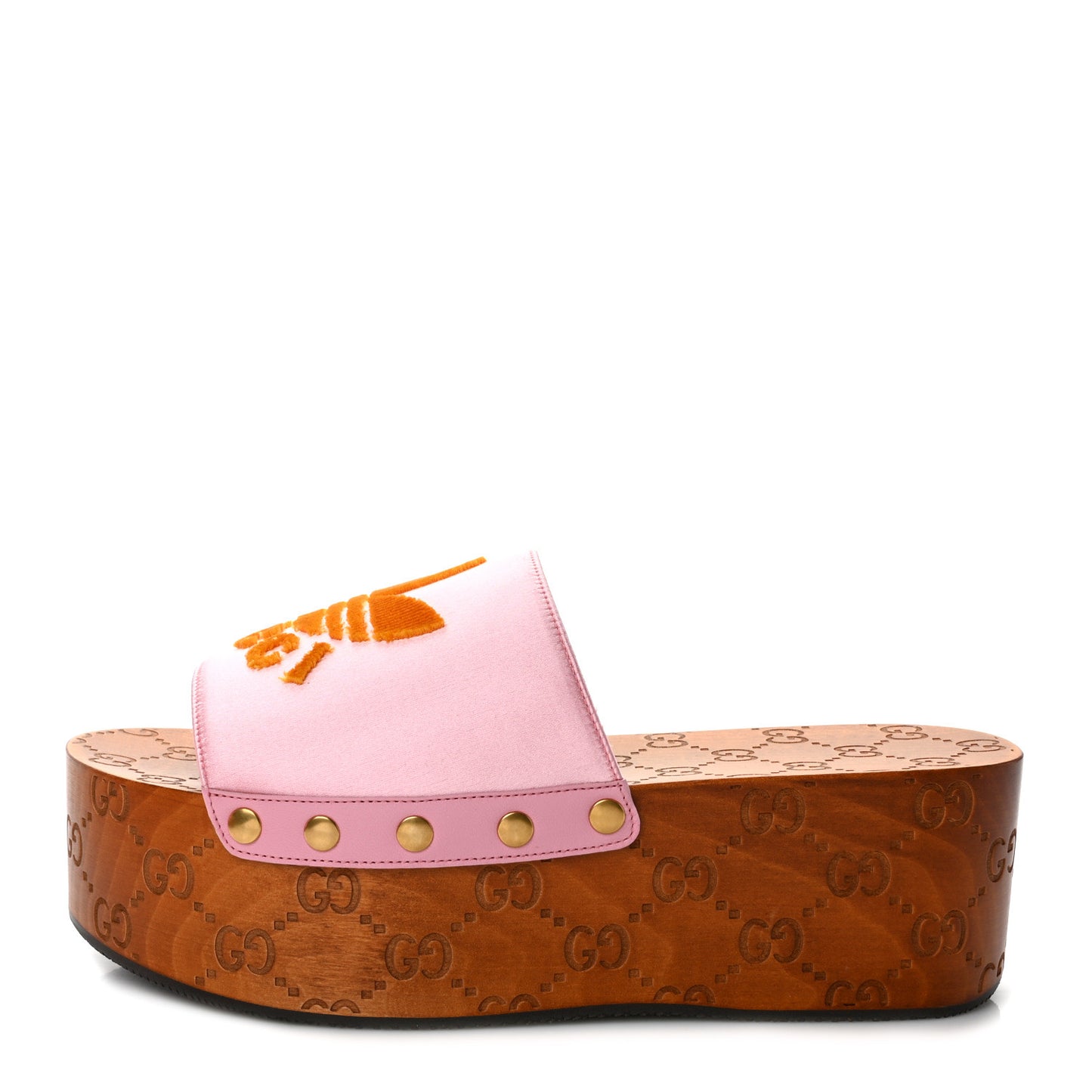X ADIDAS Satin Raso Monogram Womens Platform Clogs 38.5
