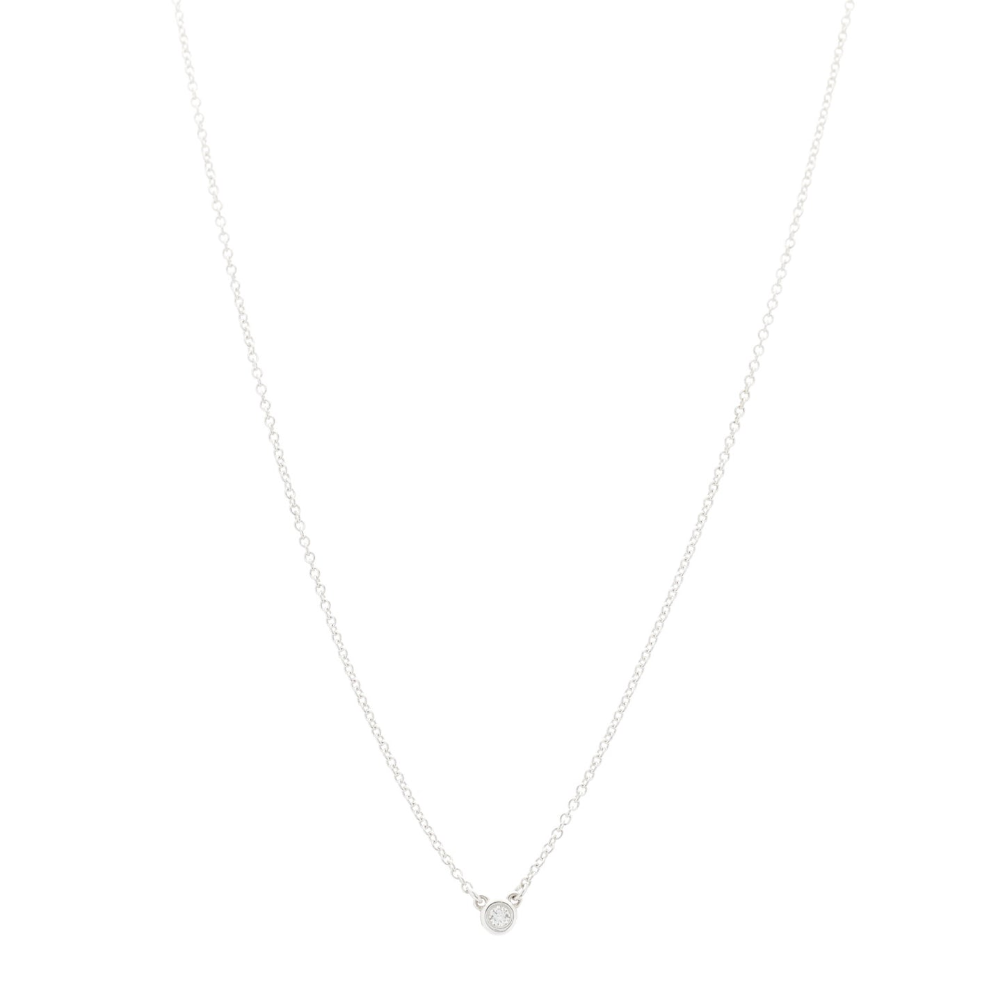 Sterling Silver Diamond .03ct Elsa Peretti Diamonds by the Yard Pendant Necklace