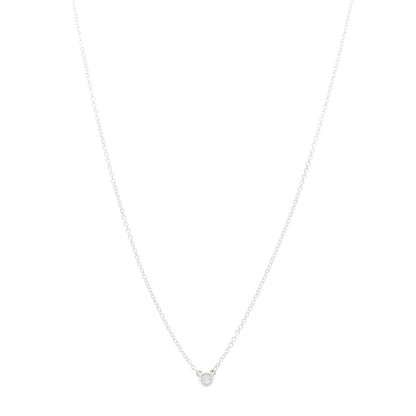 Tiffany Sterling Silver Diamond .03ct Elsa Peretti Diamonds by the Yard Pendant Necklace 1 of 8
