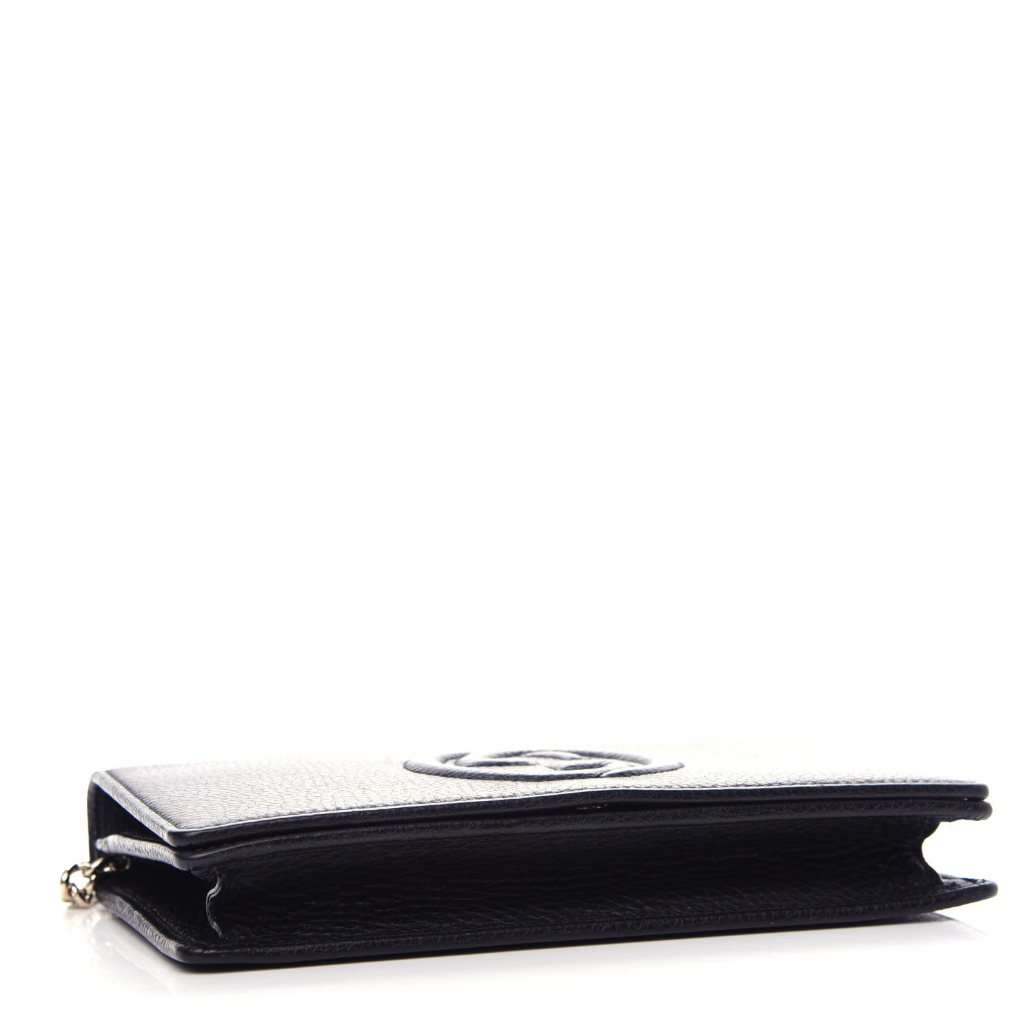 Gucci Pebbled Calfskin Soho Wallet on Chain Black 4 of 9