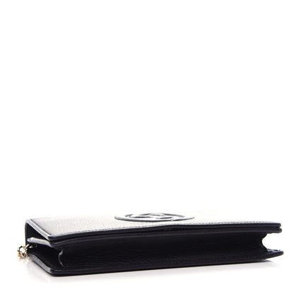 Gucci Pebbled Calfskin Soho Wallet on Chain Black 4 of 9
