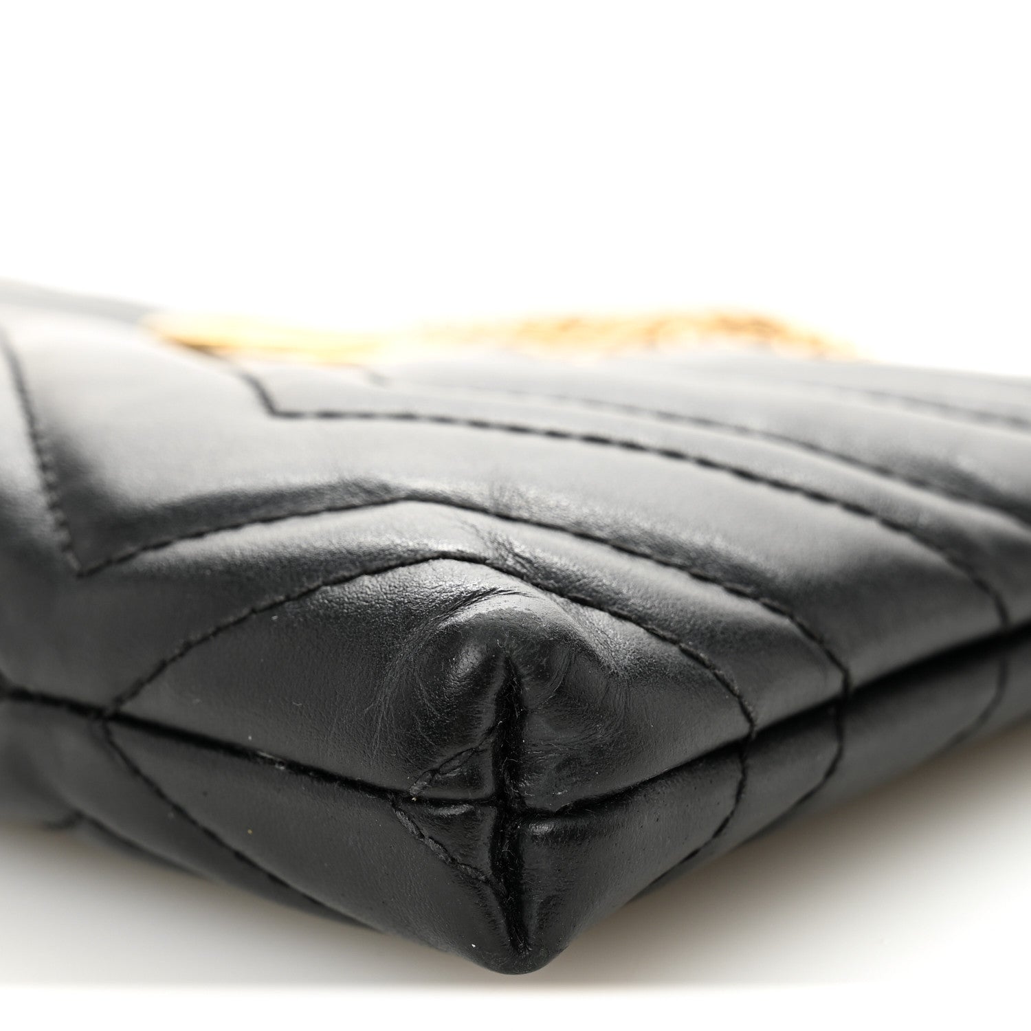 Gucci Calfskin Matelasse Mini GG Marmont Chain Bag Black 10 of 11