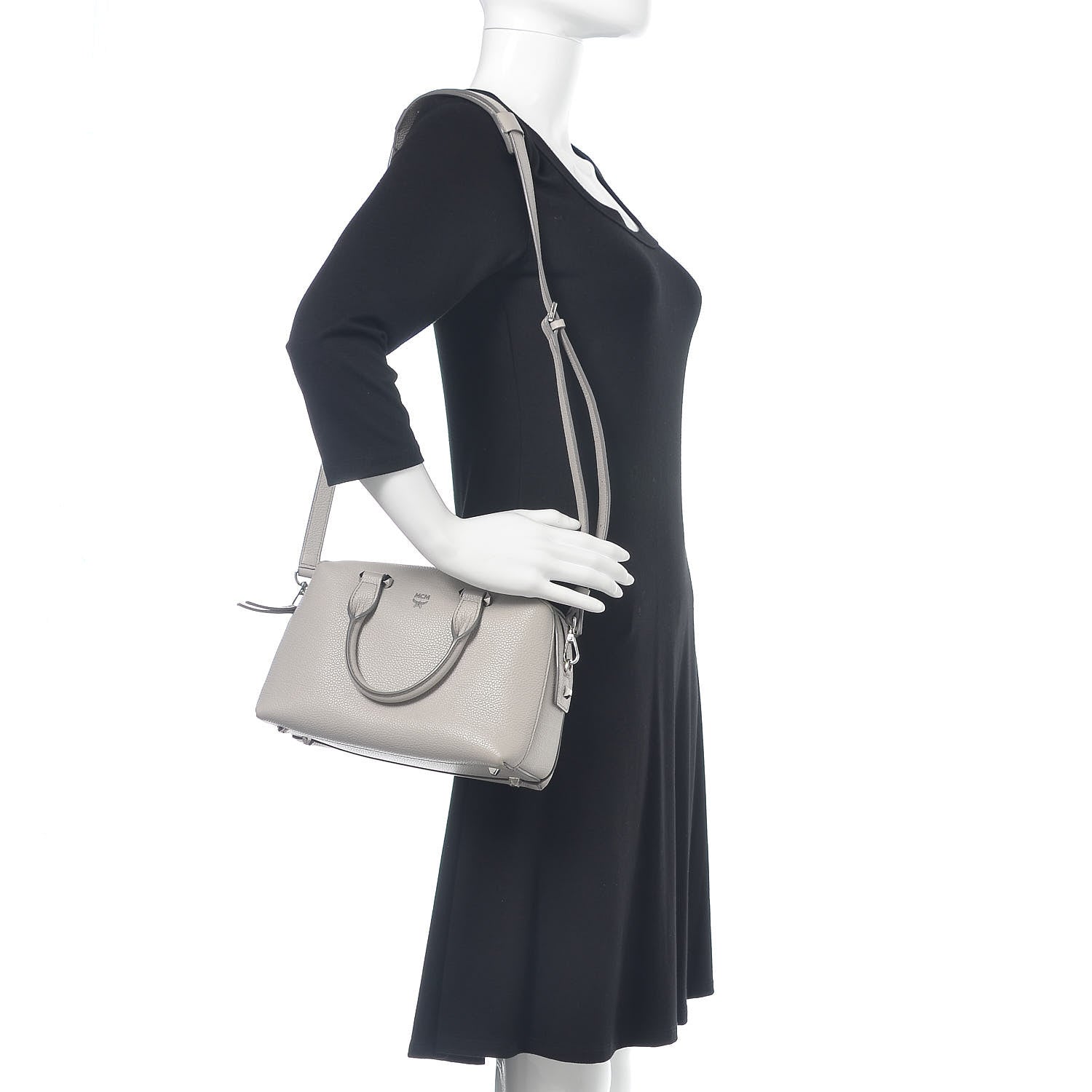 MCM Grained Calfskin Small Ella Boston Dove 2 of 11
