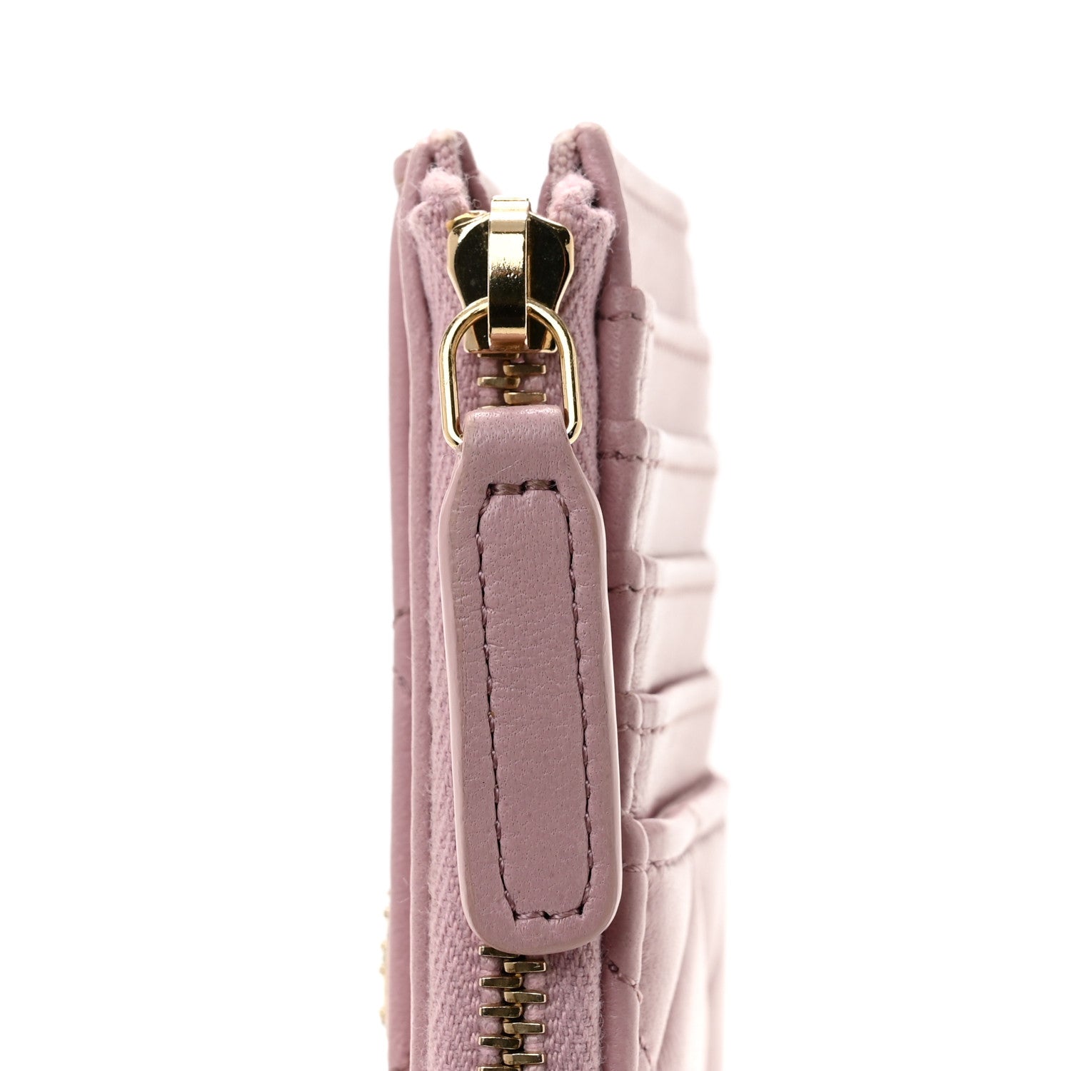 Chanel Lambskin Quilted Pearl Crystal CC Zip Around Card Holder Pink 8 of 10