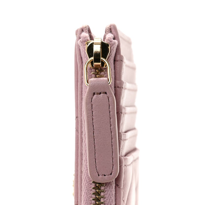 Chanel Lambskin Quilted Pearl Crystal CC Zip Around Card Holder Pink 8 of 10