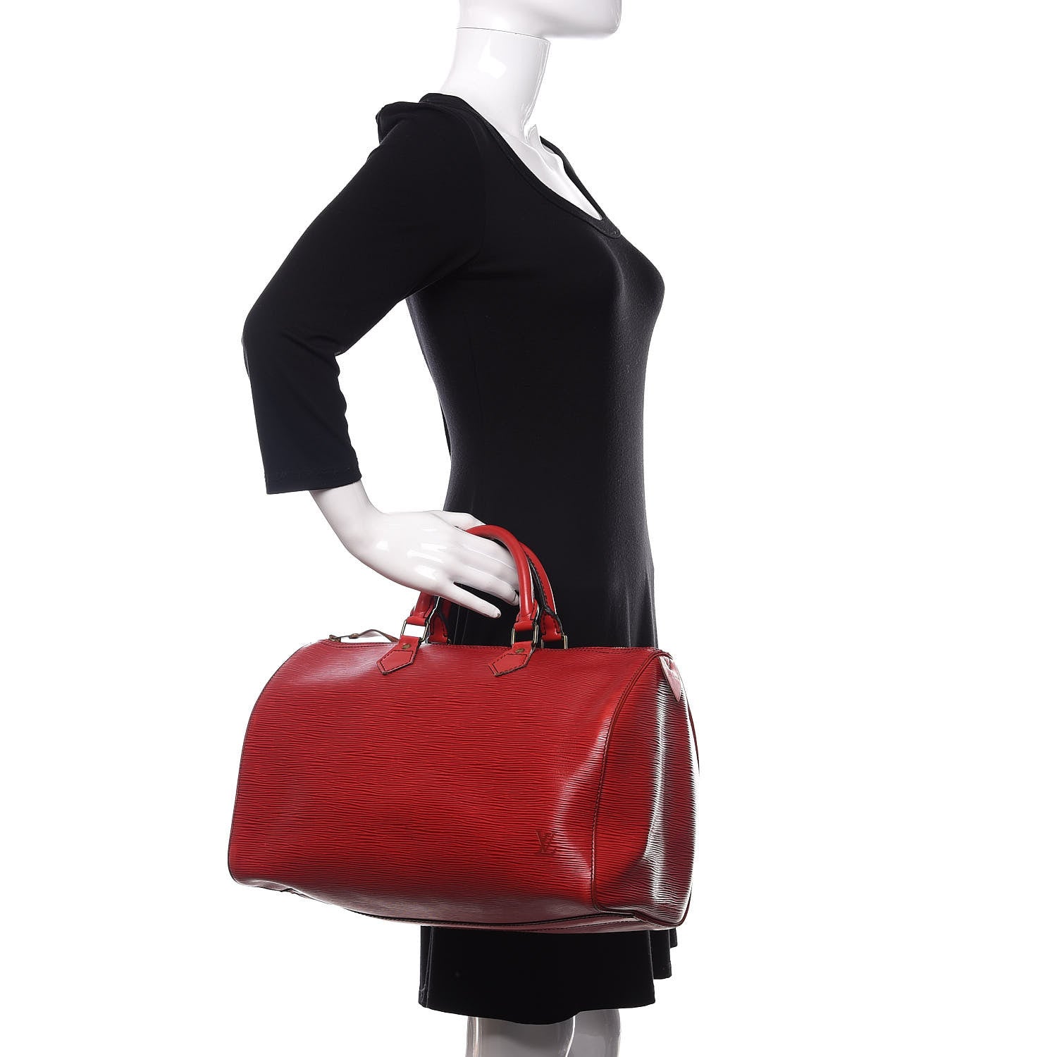 Louis Vuitton Epi Speedy 35 Castillan Red 2 of 18