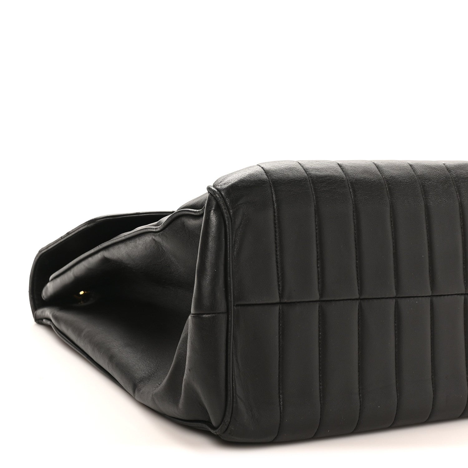 Chanel Lambskin Vertical Quilted XL Jumbo Single Flap Black