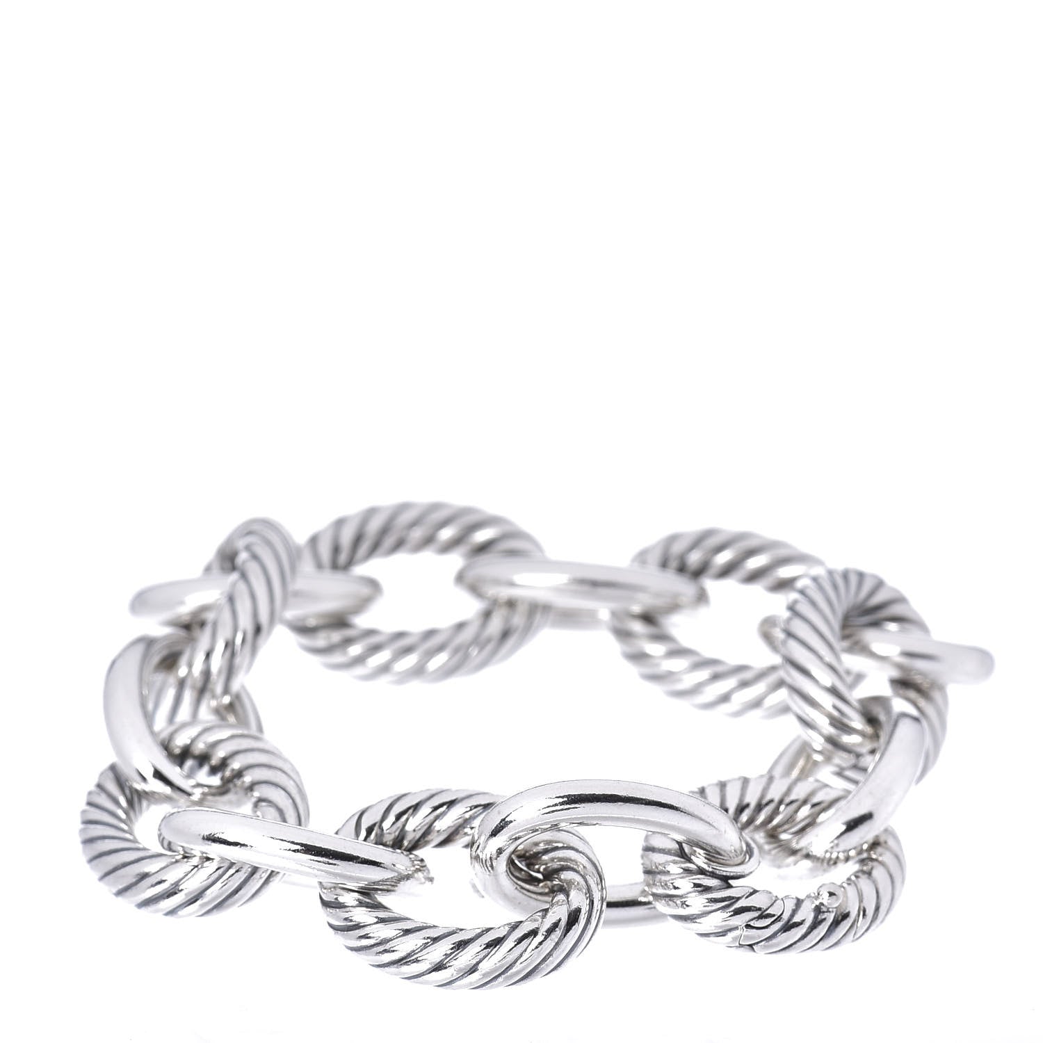 David Yurman Sterling Silver 17mm Extra Large Oval Link Bracelet 3 of 4