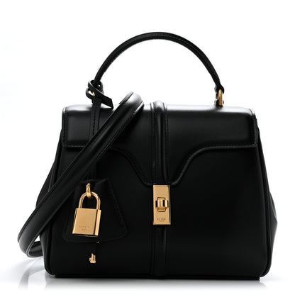 Celine Satinated Calfskin Mini 16 Top Handle Bag Black 1 of 12