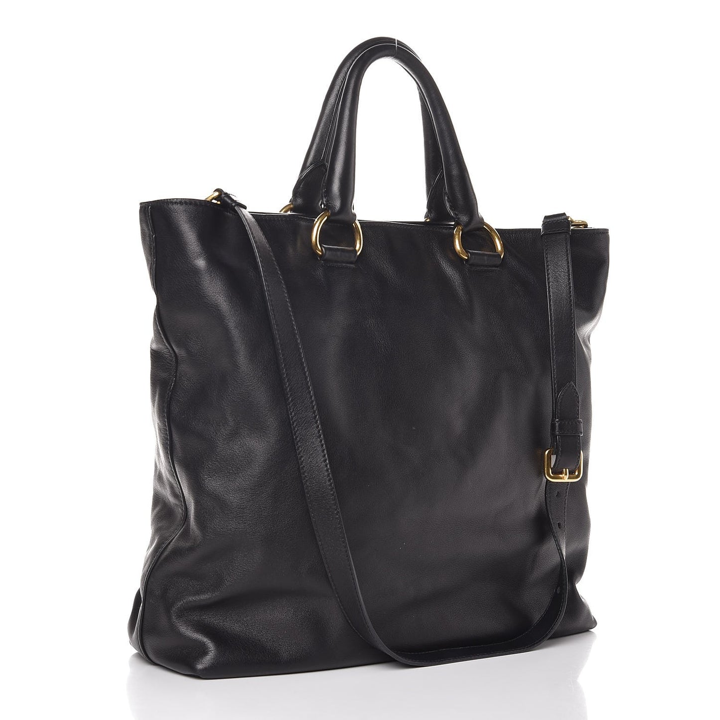 Soft Calf Shopping Tote Black