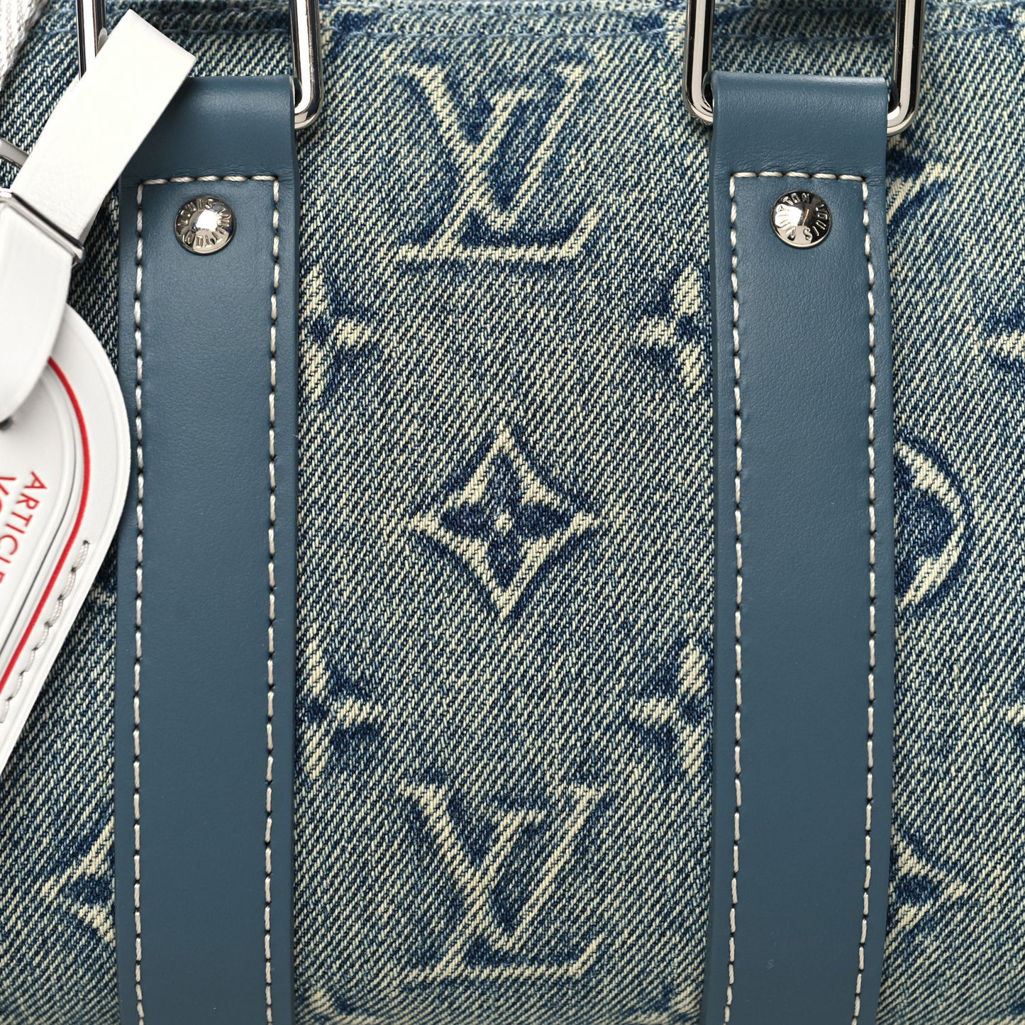 Monogram Washed Denim Keepall Bandouliere 25