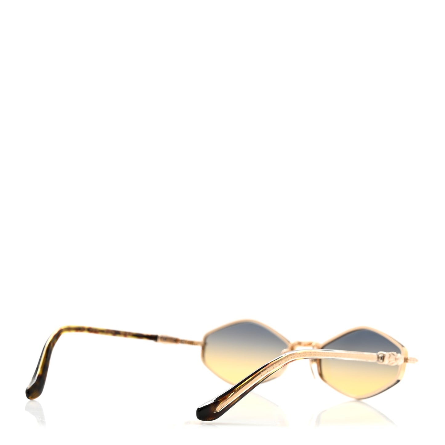 Metal Nip Slip Sunglasses  Gold Dark Tan