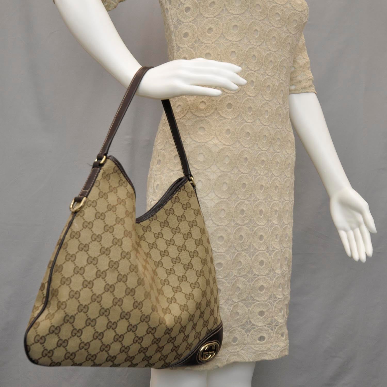 Gucci Monogram New Britt Medium Hobo Ebony 2 of 10