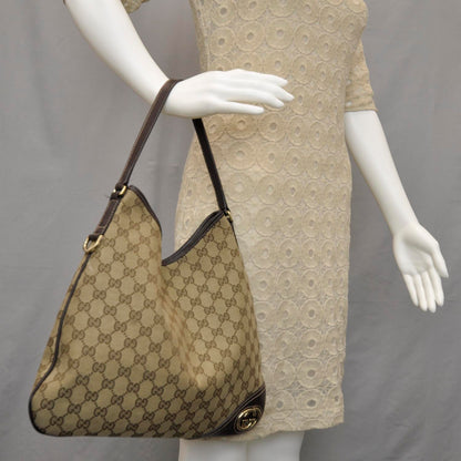 Gucci Monogram New Britt Medium Hobo Ebony 2 of 10