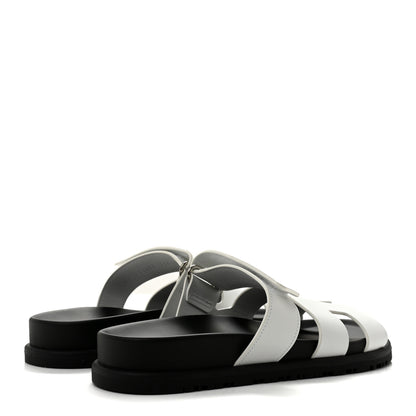 Hermes Calfskin Womens Chypre Sandals 36.5 White 5 of 10