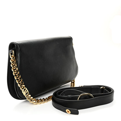 Gucci Roxy Calfskin Blondie Chain Shoulder Flap Bag Black 3 of 10