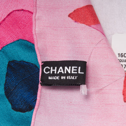 Chanel Silk CC Flower Square Scarf Pink 4 of 5