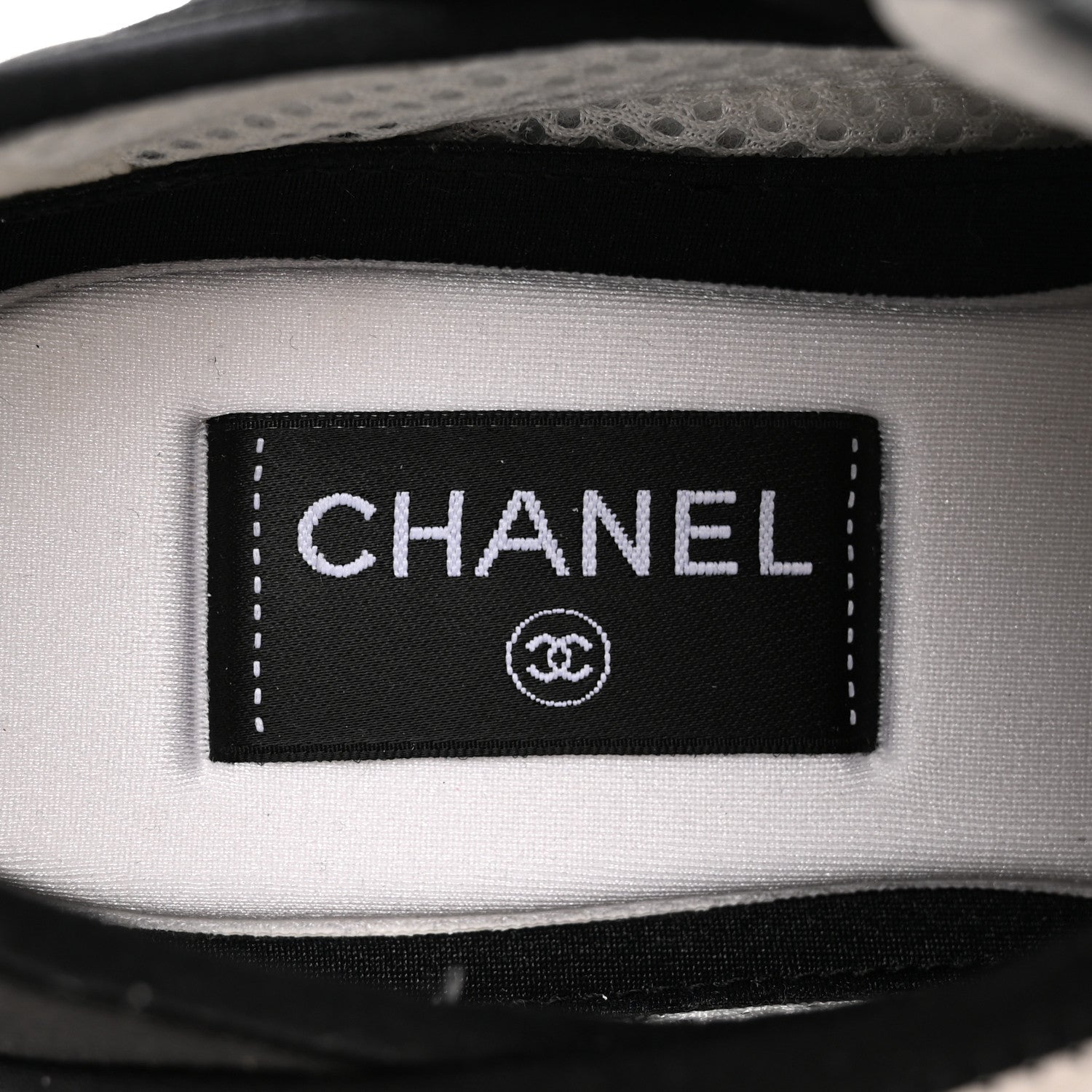 Chanel Velvet Calfskin Mixed Fibers CC Sneakers 38 Ivory Black 8 of 12