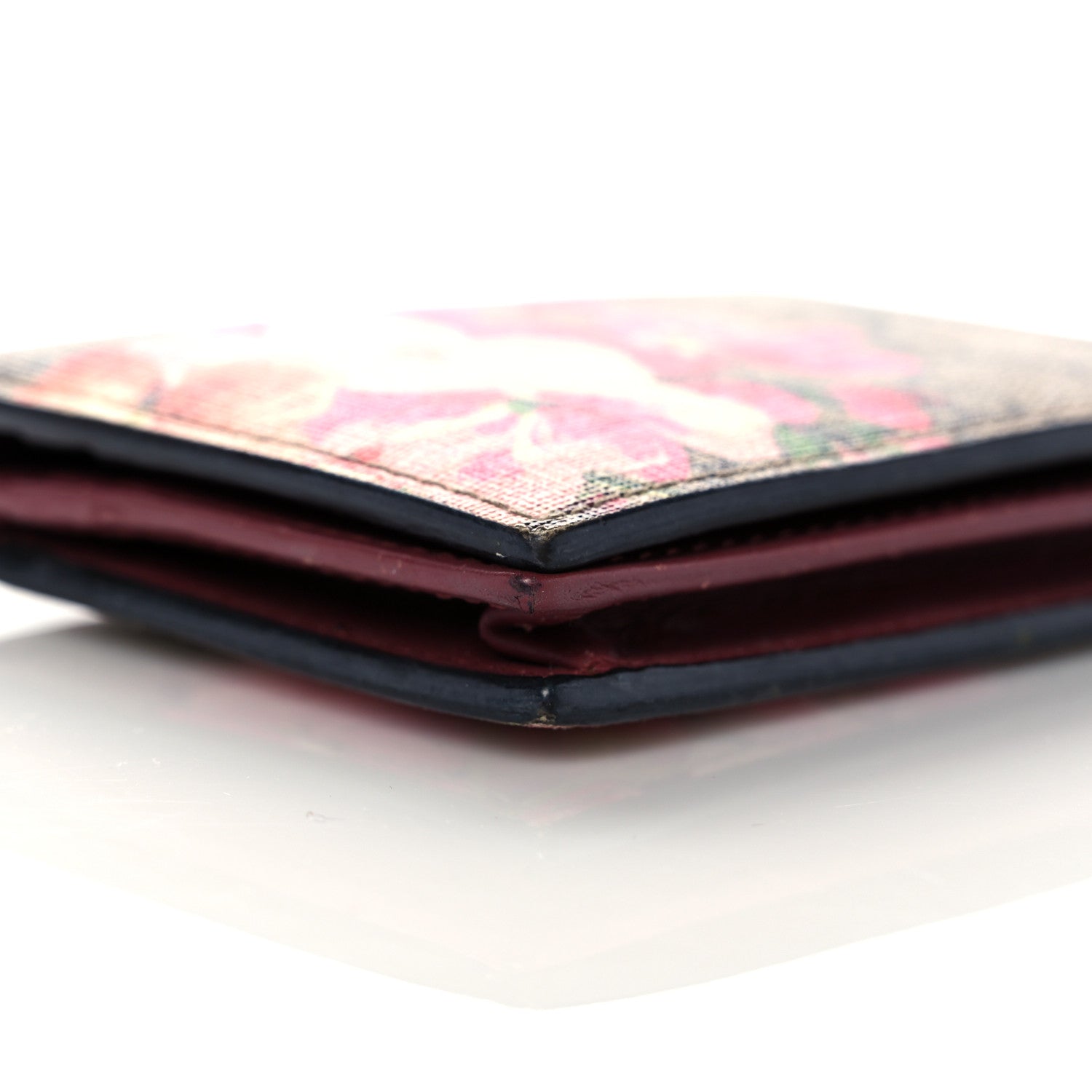 Gucci GG Supreme Monogram Blooms Card Case Beige Multicolor Dry Rose 8 of 12