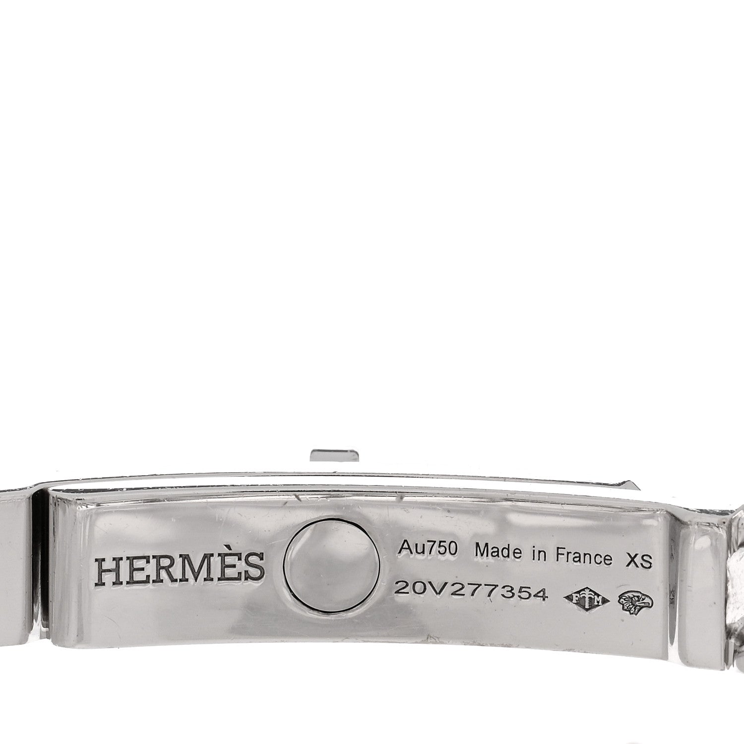 Hermes 18K White Gold Diamond TPM Kelly Gourmette Bracelet XS 3 of 4