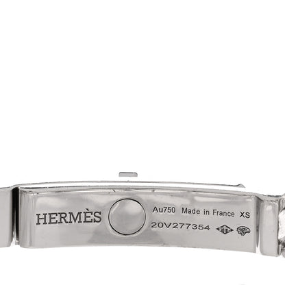 Hermes 18K White Gold Diamond TPM Kelly Gourmette Bracelet XS 3 of 4