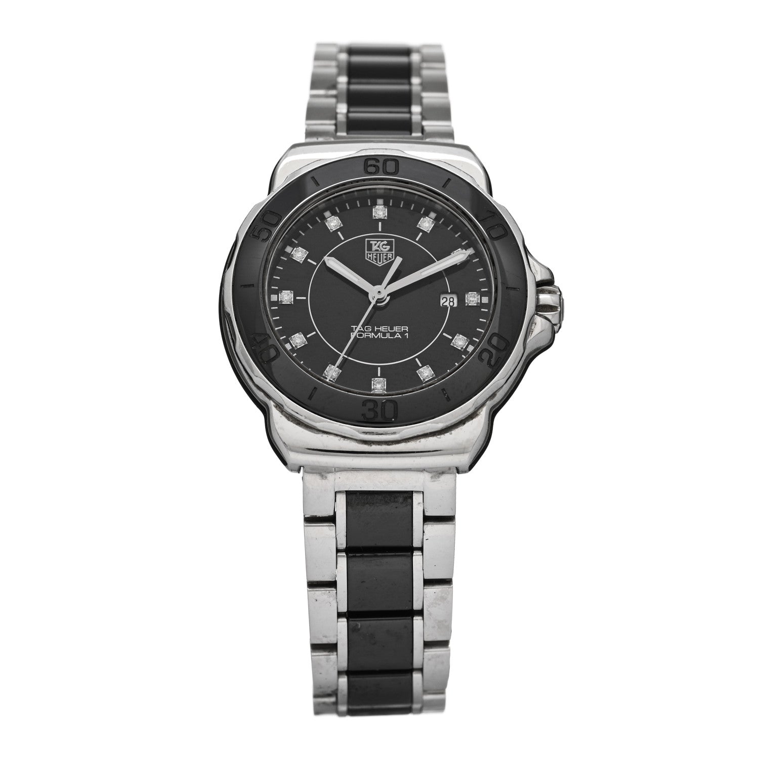 Tag Heuer Stainless Steel Ceramic Diamond 31mm Formula 1 Lady Quartz Watch Black WAH1314 1 of 4