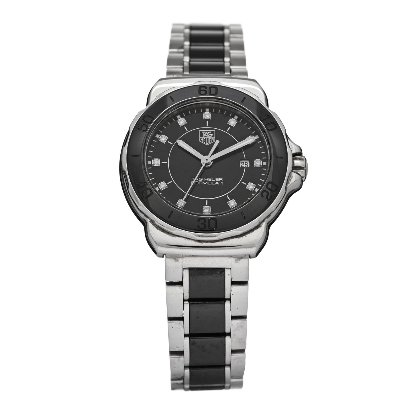 Stainless Steel Ceramic Diamond 31mm Formula 1 Lady Quartz Watch Black WAH1314