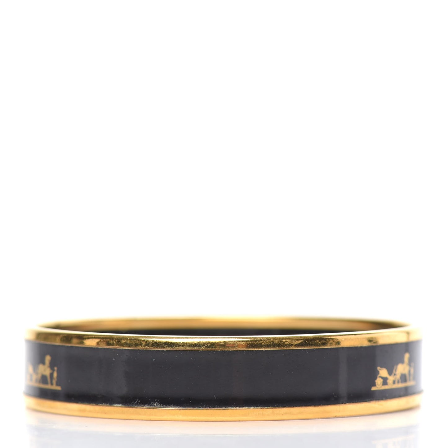 Enamel Printed Caleche Narrow Bracelet 70 Black