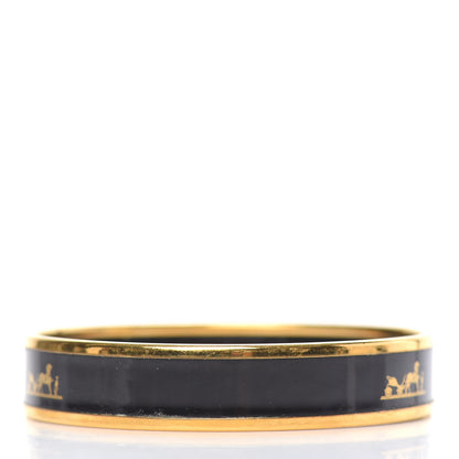 Hermes Enamel Printed Caleche Narrow Bracelet 70 Black 3 of 6