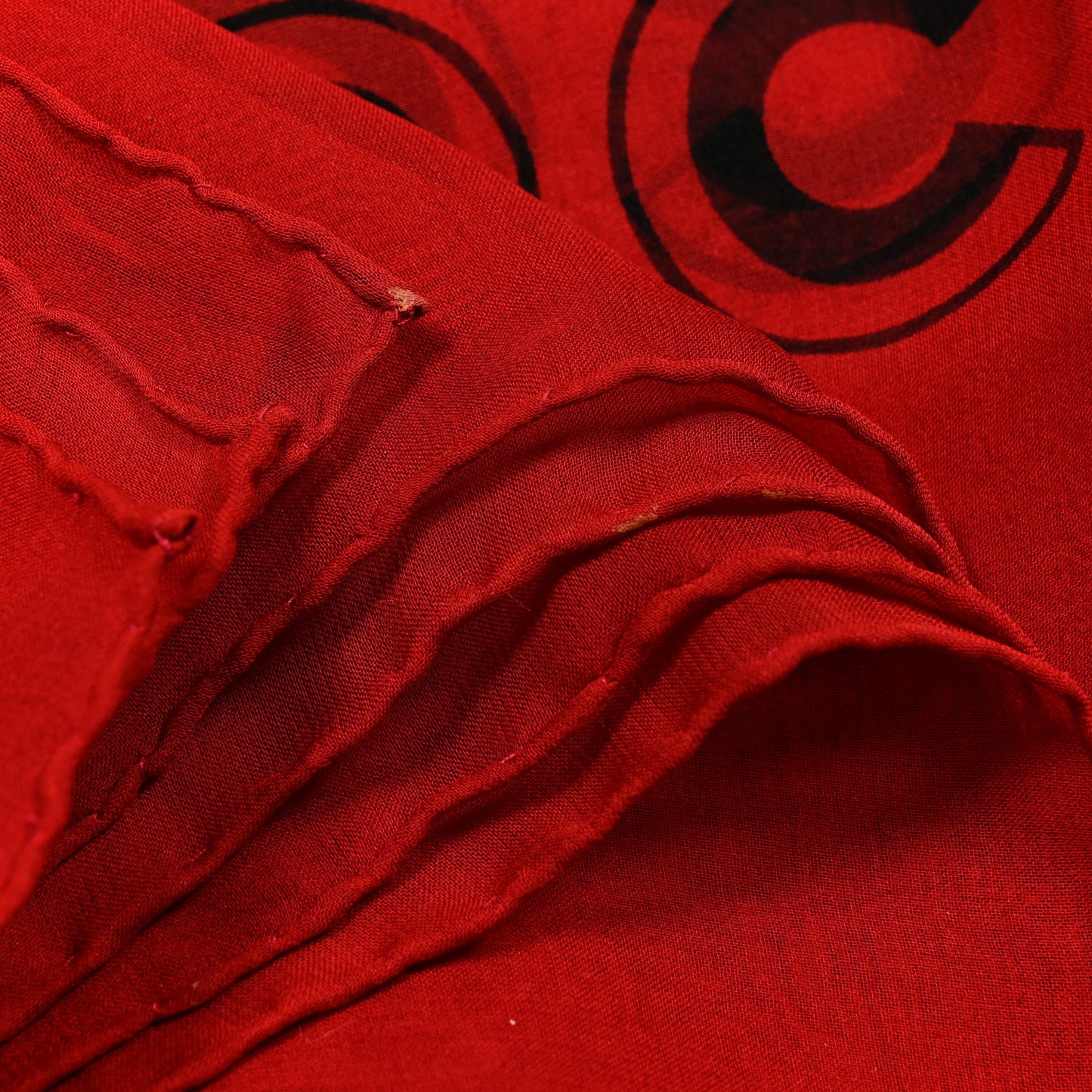 Silk Chiffon CC Scarf Red Black