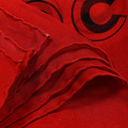 Chanel Silk Chiffon CC Scarf Red Black 7 of 7