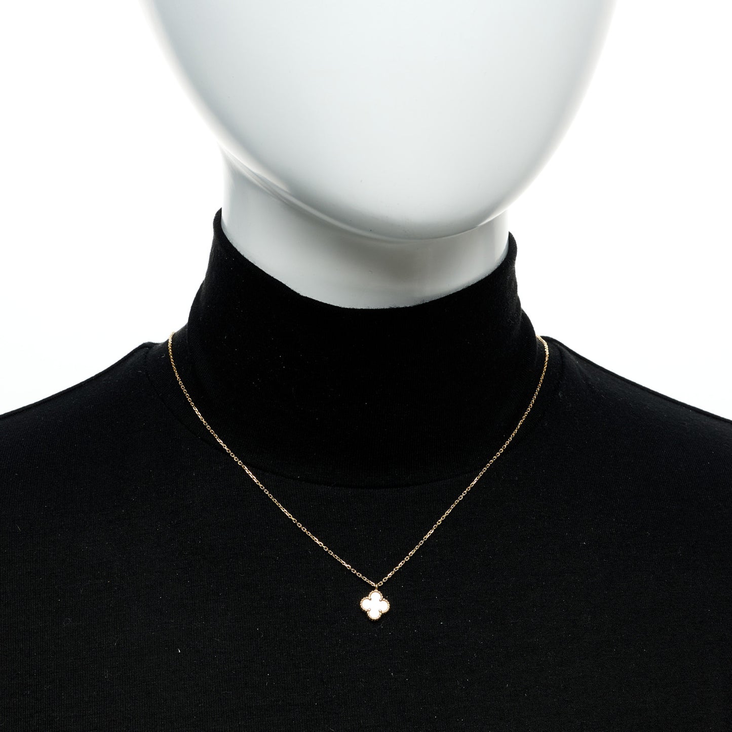 18K Yellow Gold Mother of Pearl Sweet Alhambra Pendant Necklace