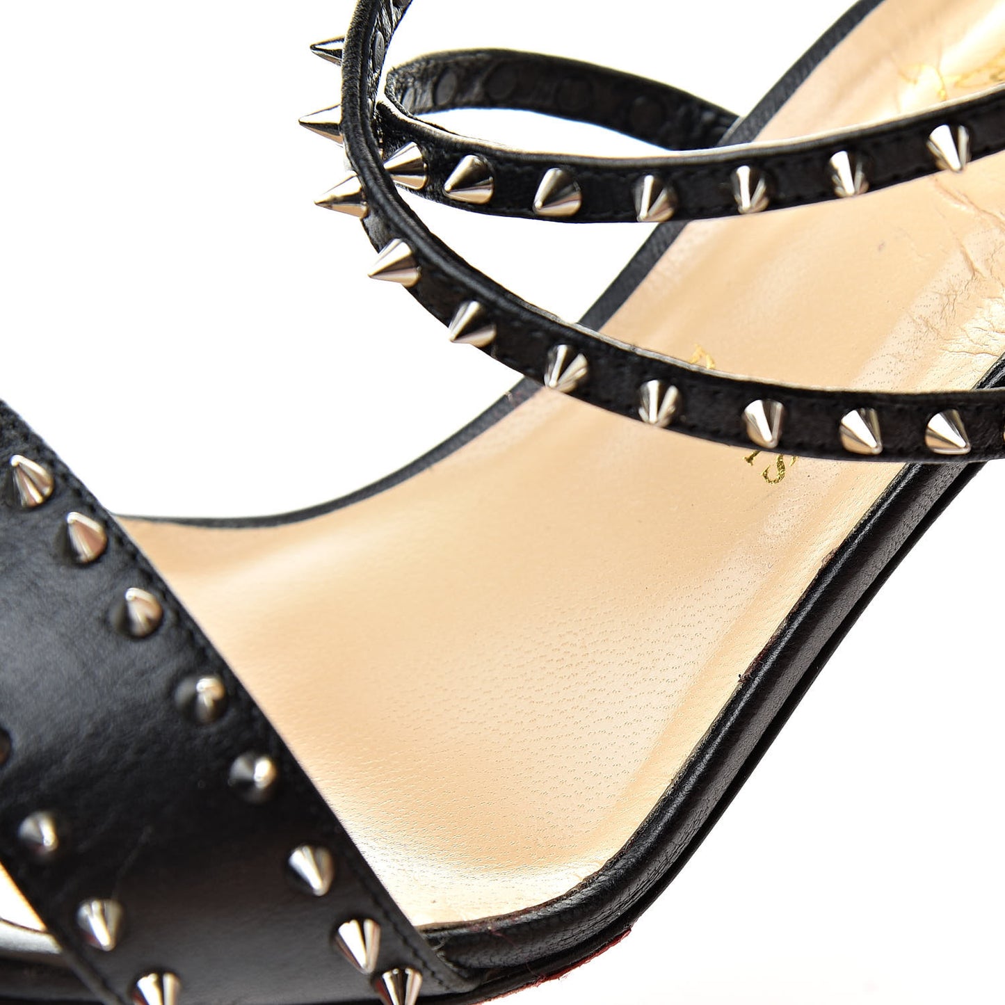 Calfskin Choca Spikes 100 Sandals 41 Black