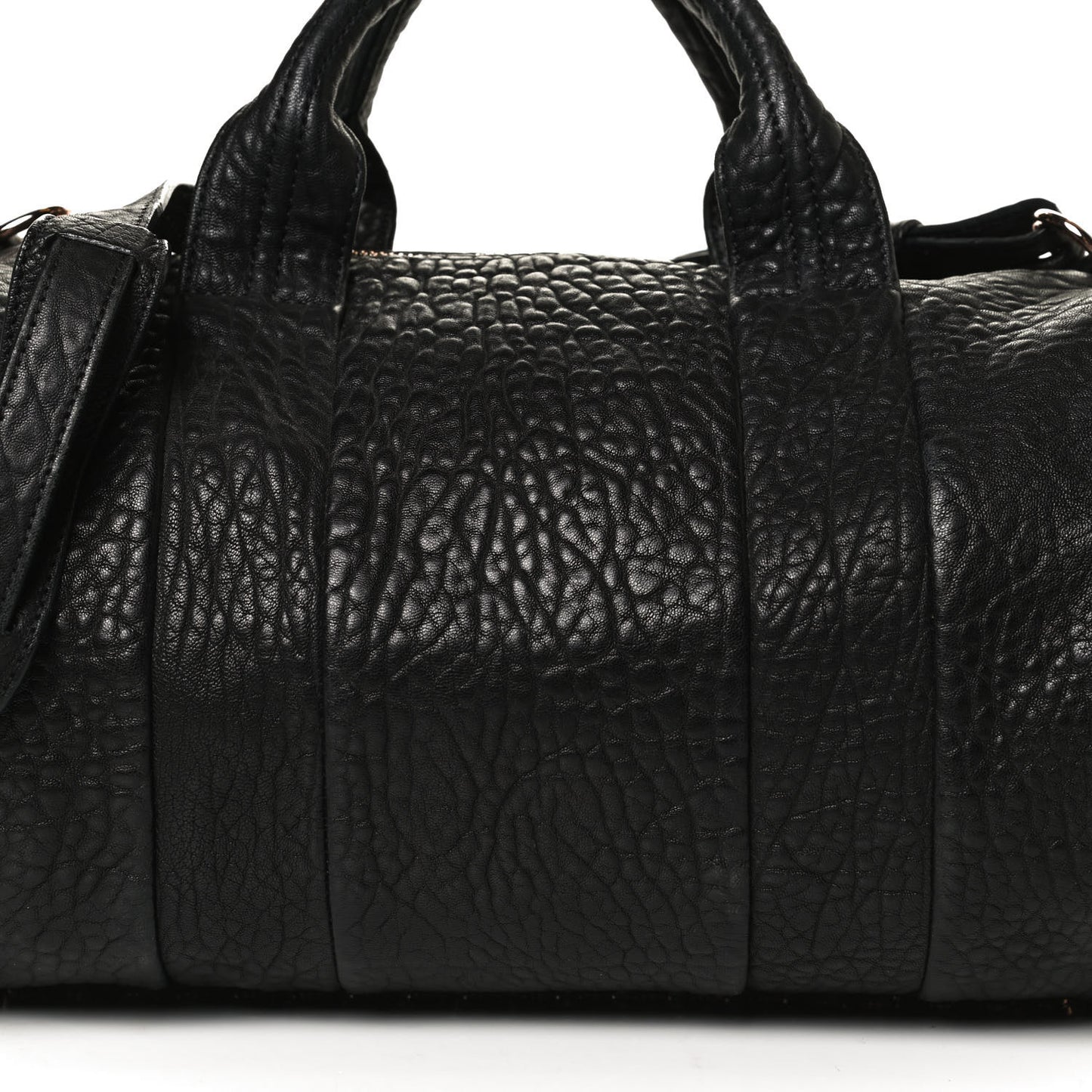 Pebbled Lambskin Rocco Black Rose Gold Hardware