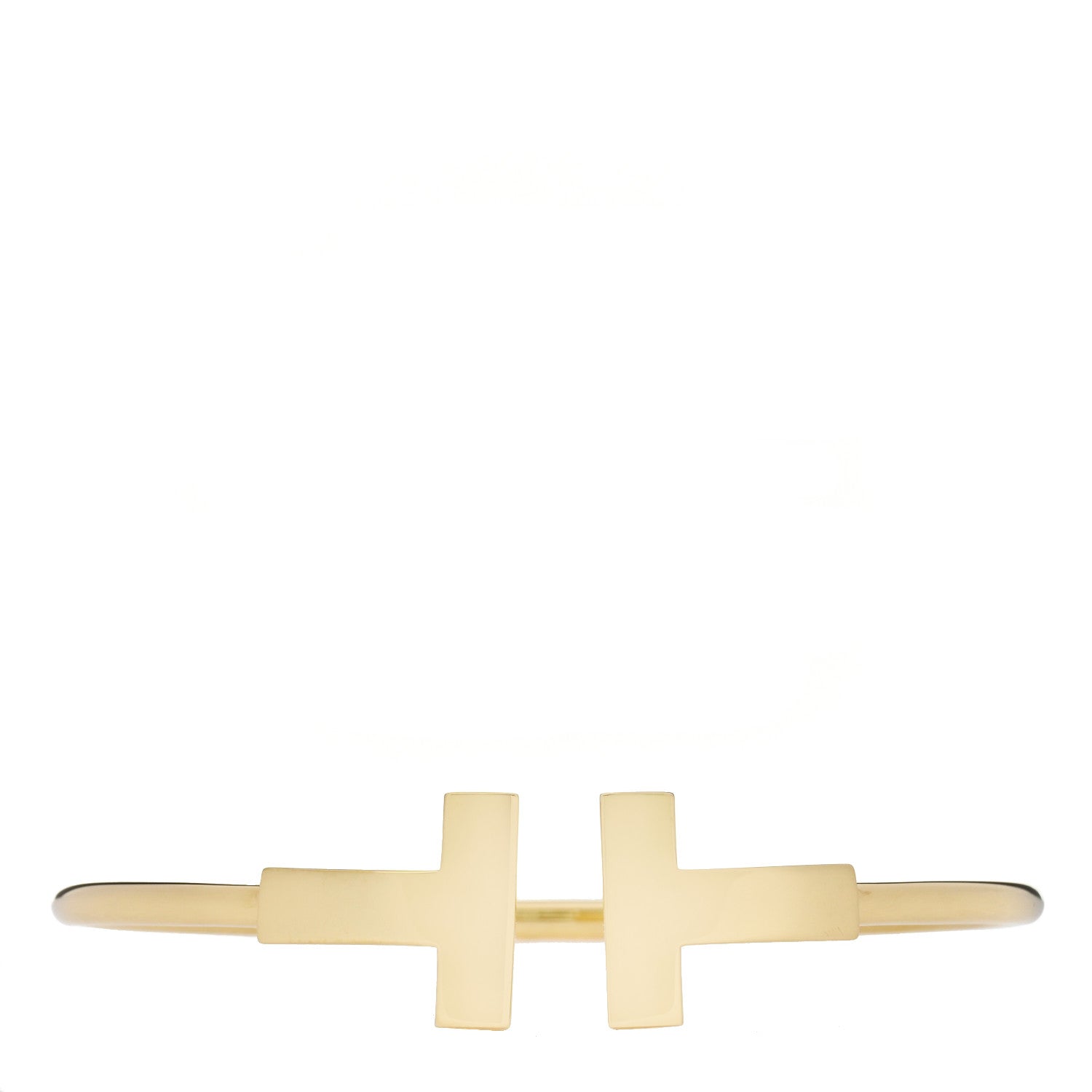 Tiffany 18K Yellow Gold T Wide Wire Bracelet 1 of 4