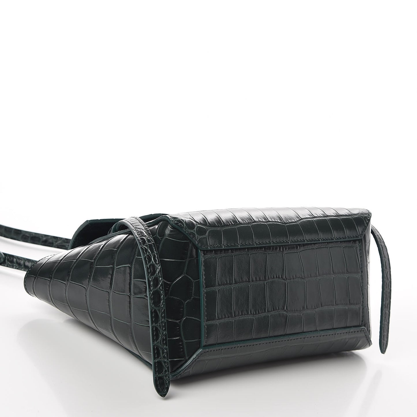 Calfskin Crocodile Embossed Nano Belt Bag Amazone