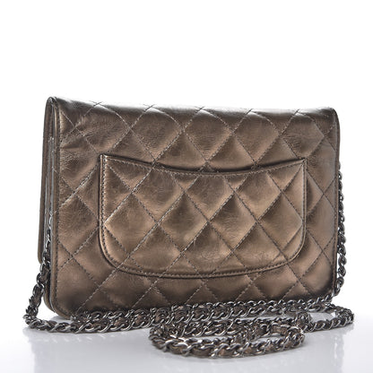 Chanel Metallic Aged Calfskin Quilted Reissue Wallet On Chain WOC Bronze 3 of 8
