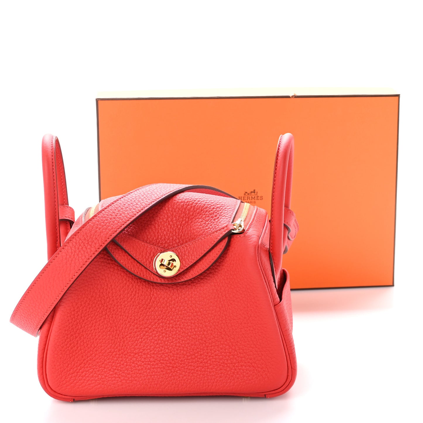 Taurillon Clemence Mini Lindy 20 Rouge de Coeur