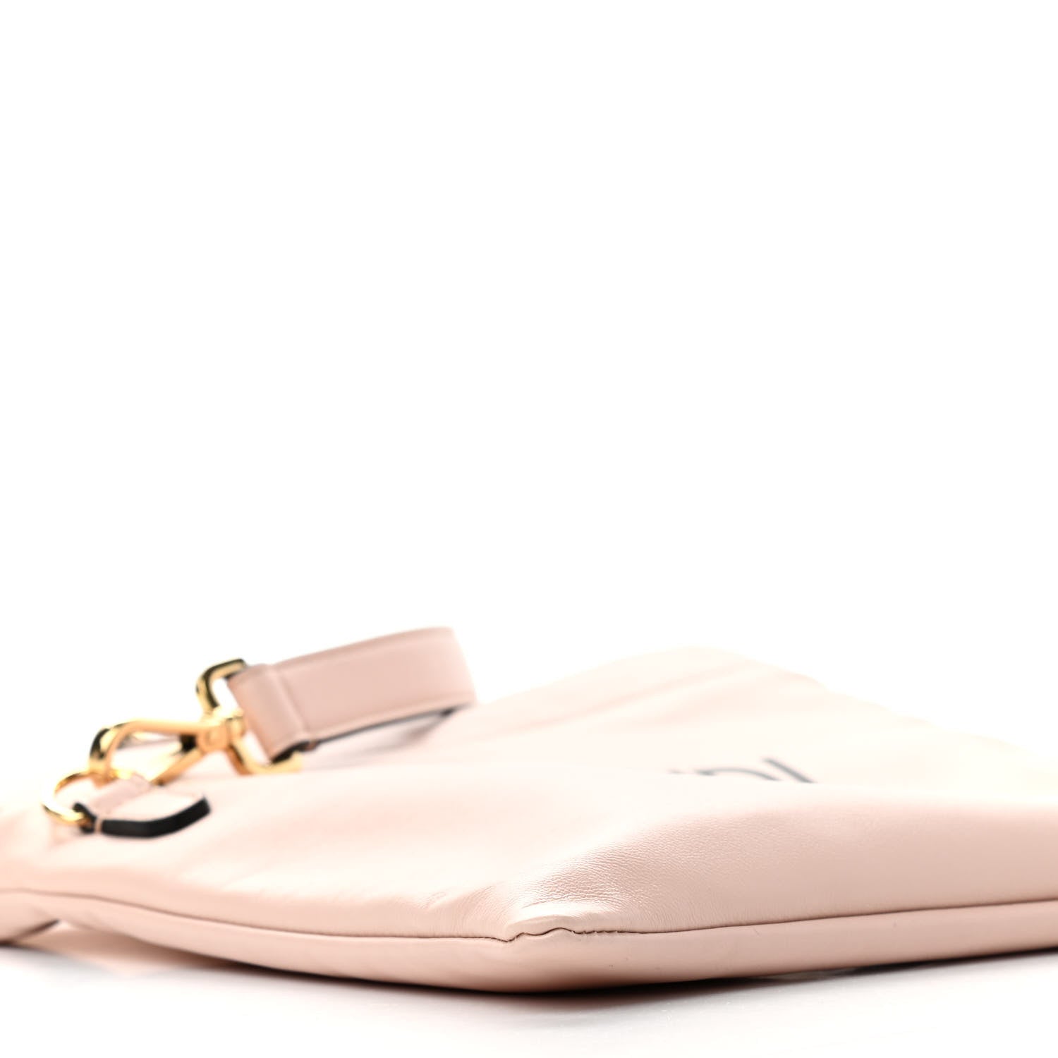 Fendi Soft Nappa Logo Small Drawstring Pouch Bag Rosa Quarzo Black 9 of 10