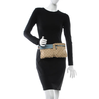 Gucci GG Monogram Web Double Pocket Belt Bag Blue 2 of 7
